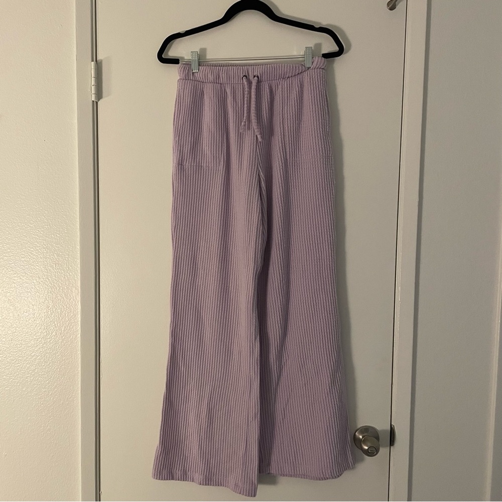 Light purple knit flowy pj pajama pants